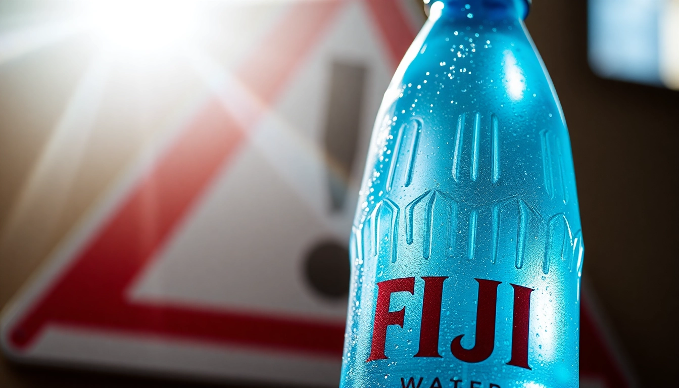 Highlighting the Fiji water recall 2024 warning with a close-up of a bottle under natural light.