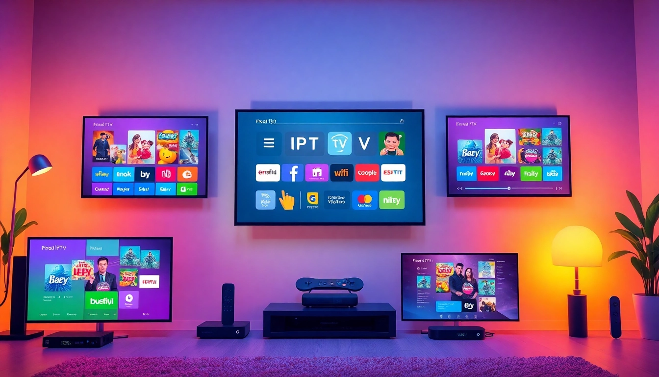 Explore the benefits of abonnement iptv with options presented on smart TV screens and devices.