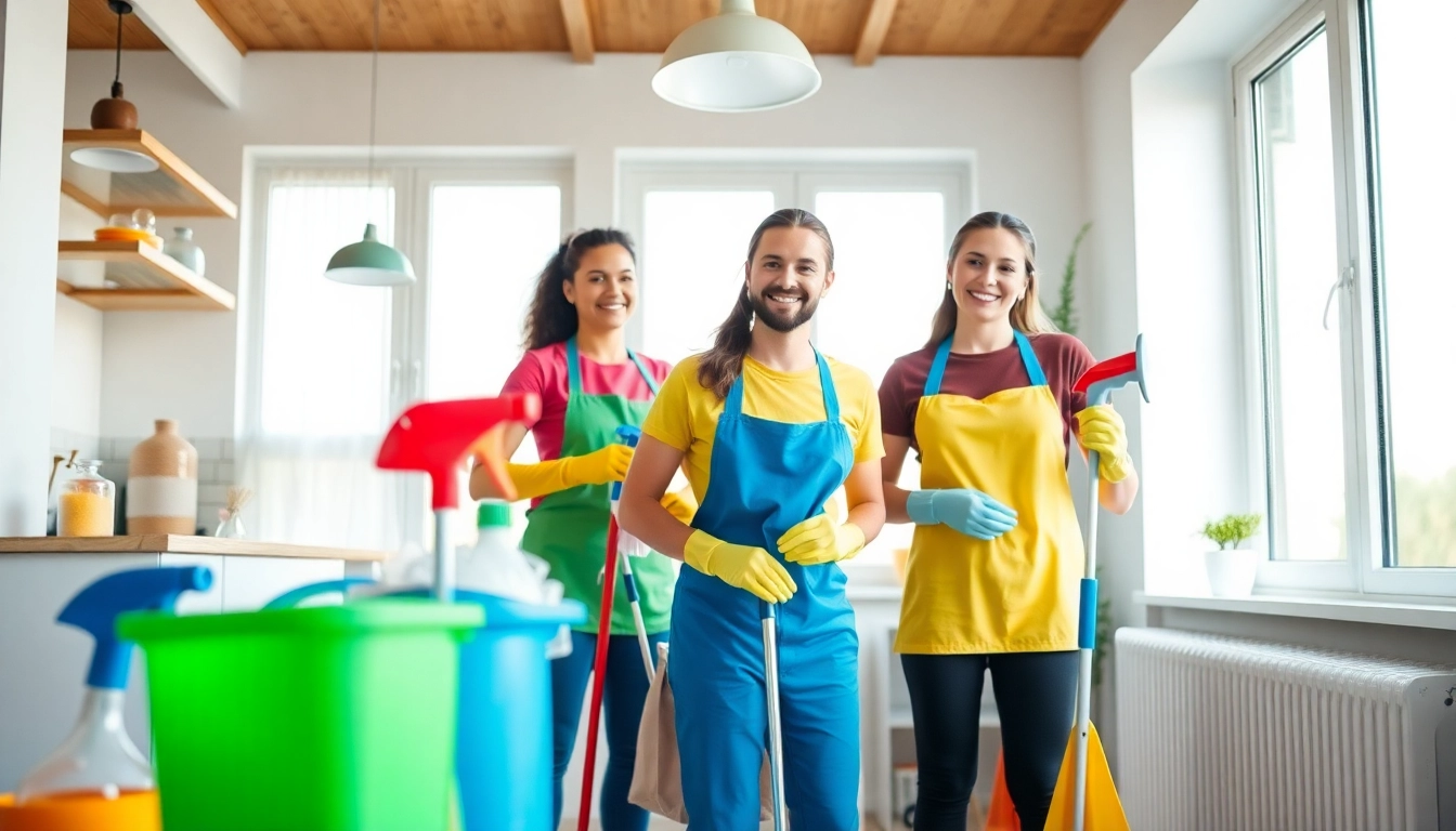 Cleaning company in Jacksonville efficiently tidying up a vibrant living room.