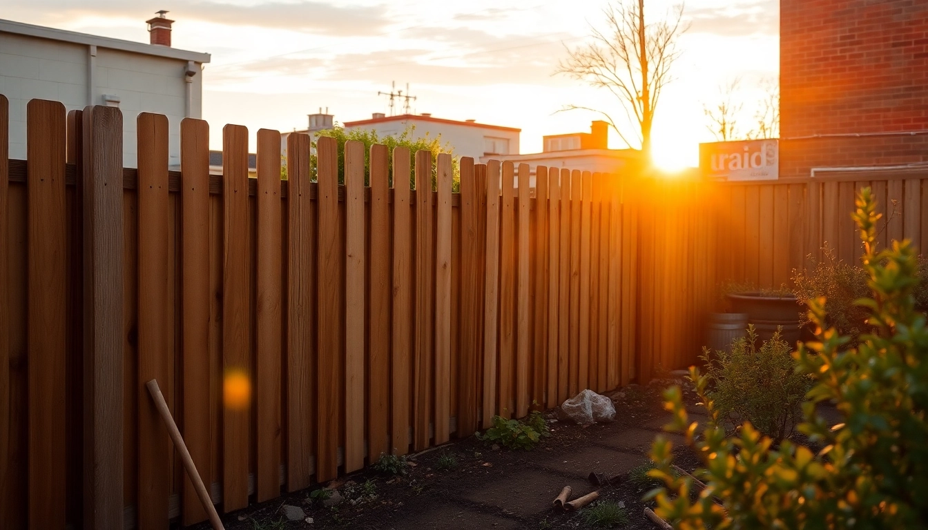 Install a stylish fence with fencing companies Manchester surrounded by vibrant urban greenery.