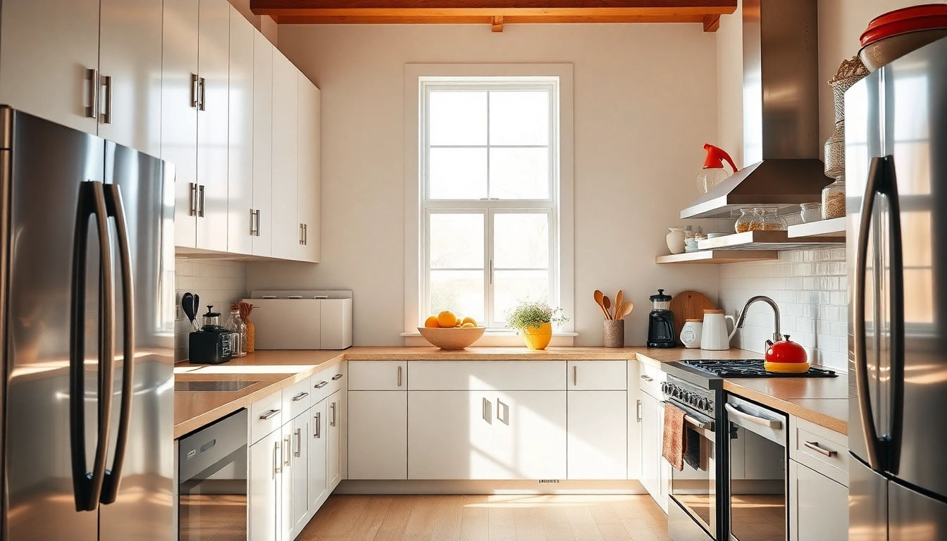 Shop affordable kitchen appliances like stylish refrigerators and ovens in a modern kitchen setting.