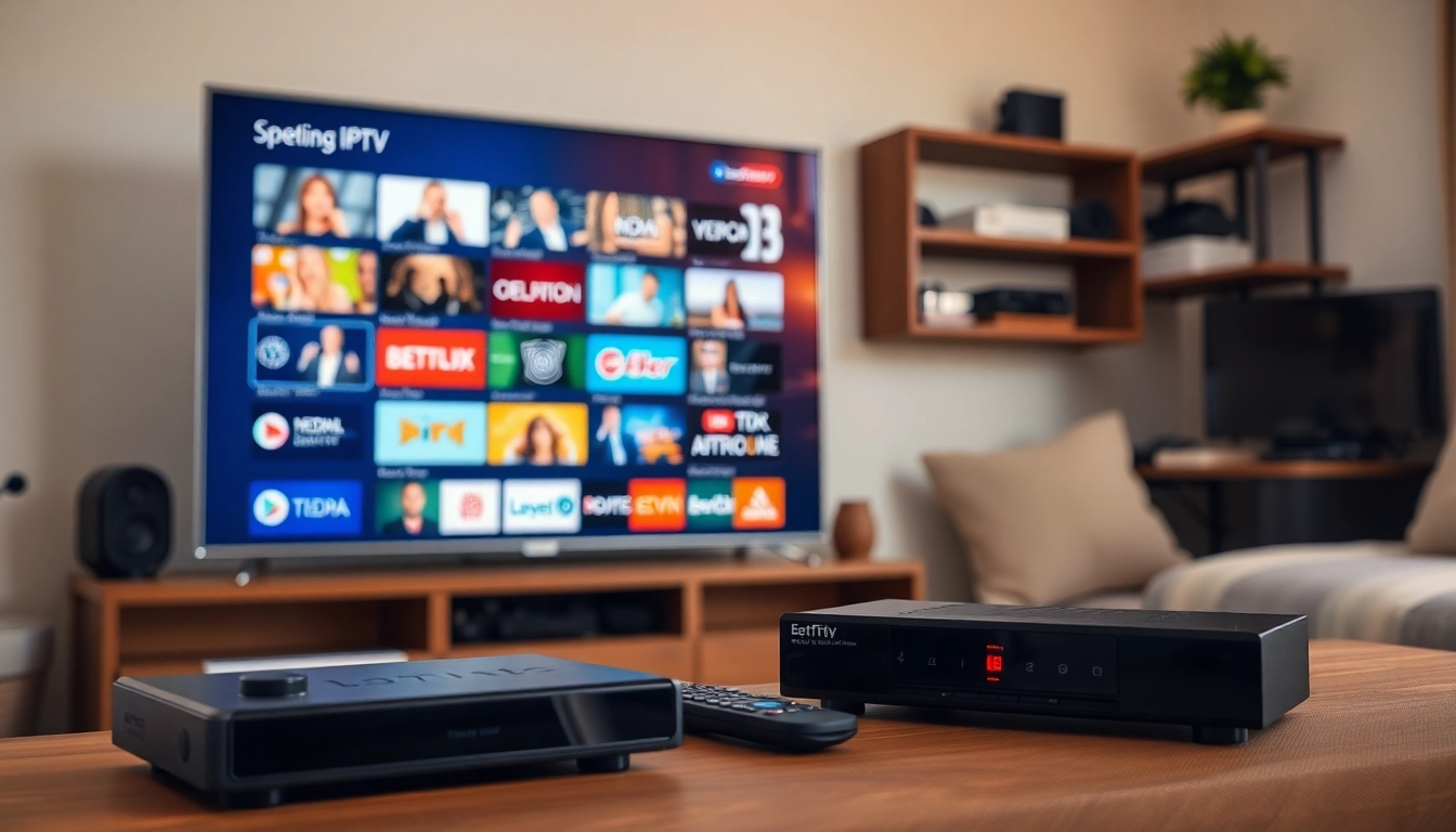 Stream IPTV test line on a high-definition TV in a cozy living room setup.