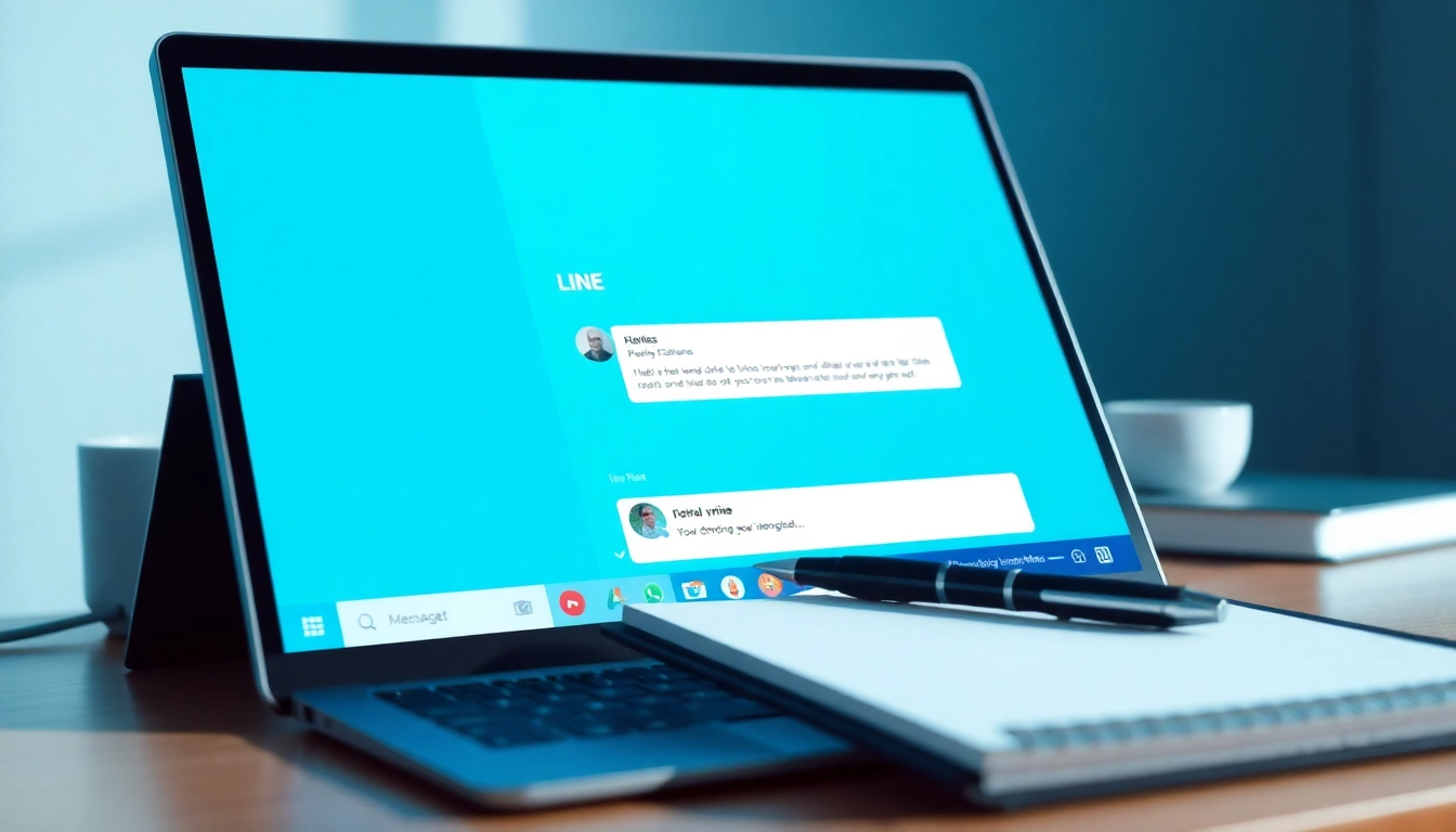 Access LINE电脑版下载 with a sleek desktop interface showcasing chat features and user-friendly design.