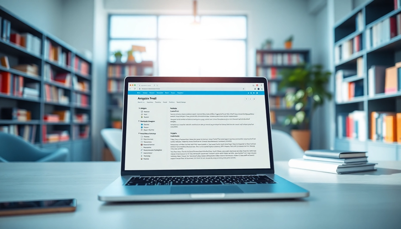 Utilize the plagiarism detector tool displayed on a laptop to analyze academic texts.