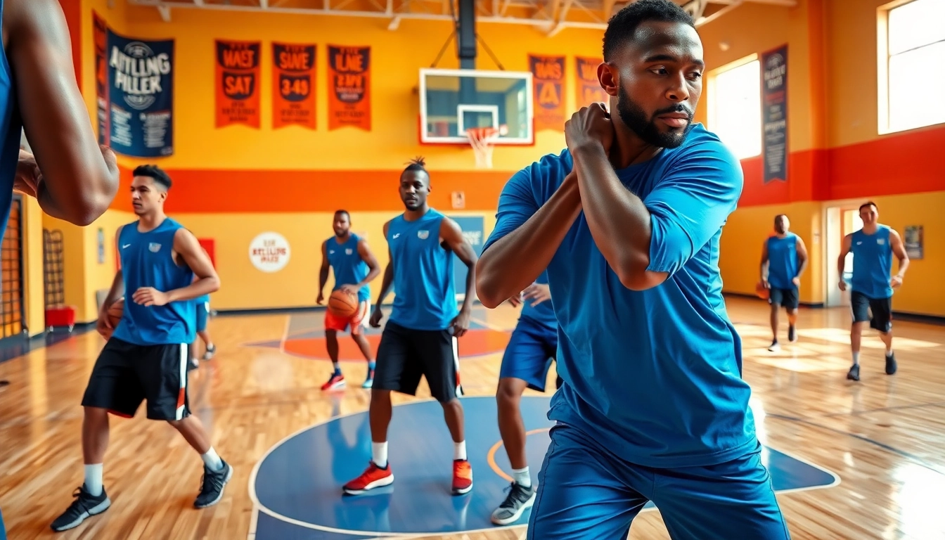 Engaged athletes training in a practice session for best basketball training programs.