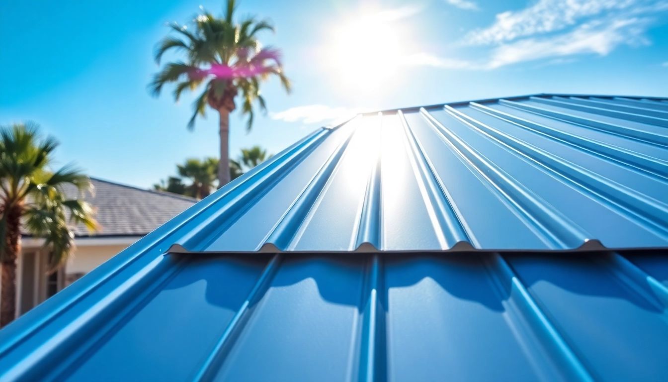 Install Tampa metal roofing with sleek aluminum panels on a modern home under a bright sky.