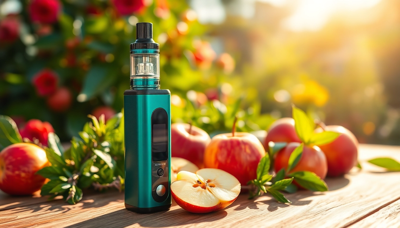 Enhance your vaping experience with healthy vapes featured against fresh fruits and greenery.