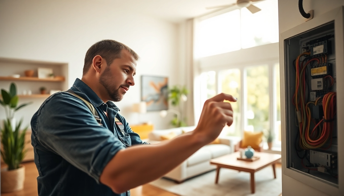 Skilled electrician providing expert Electrical Service in a residential setting, showcasing professionalism and expertise.