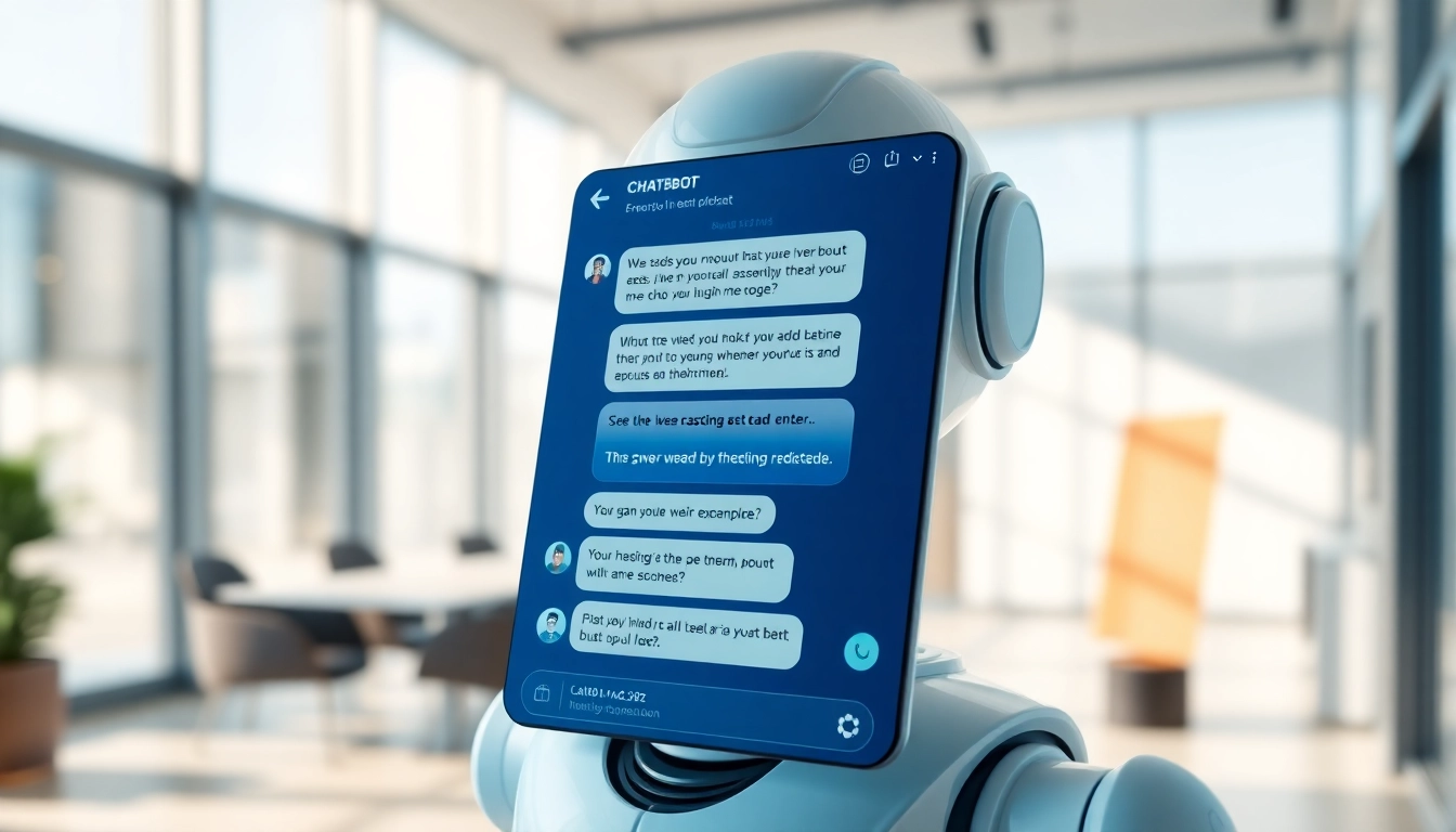 Engaging chatbot for website showcased in a modern interface design for user interaction.