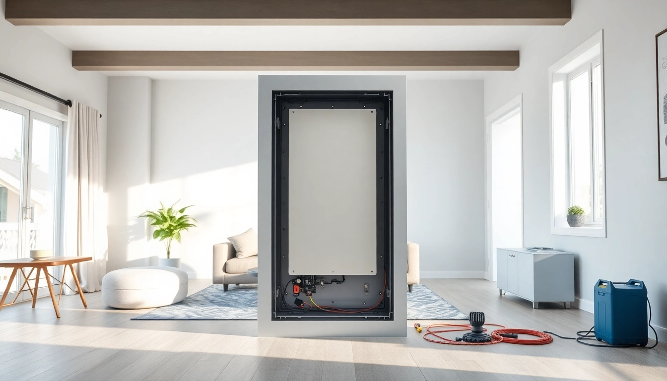 Installing an electrical panel in a modern home, showcasing features and tools.