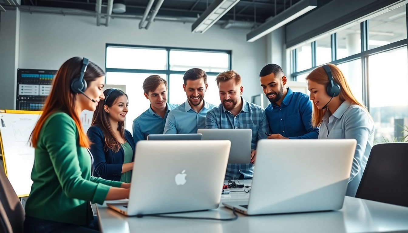 Showcasing managed it support services through a collaborative IT team in a modern workspace.