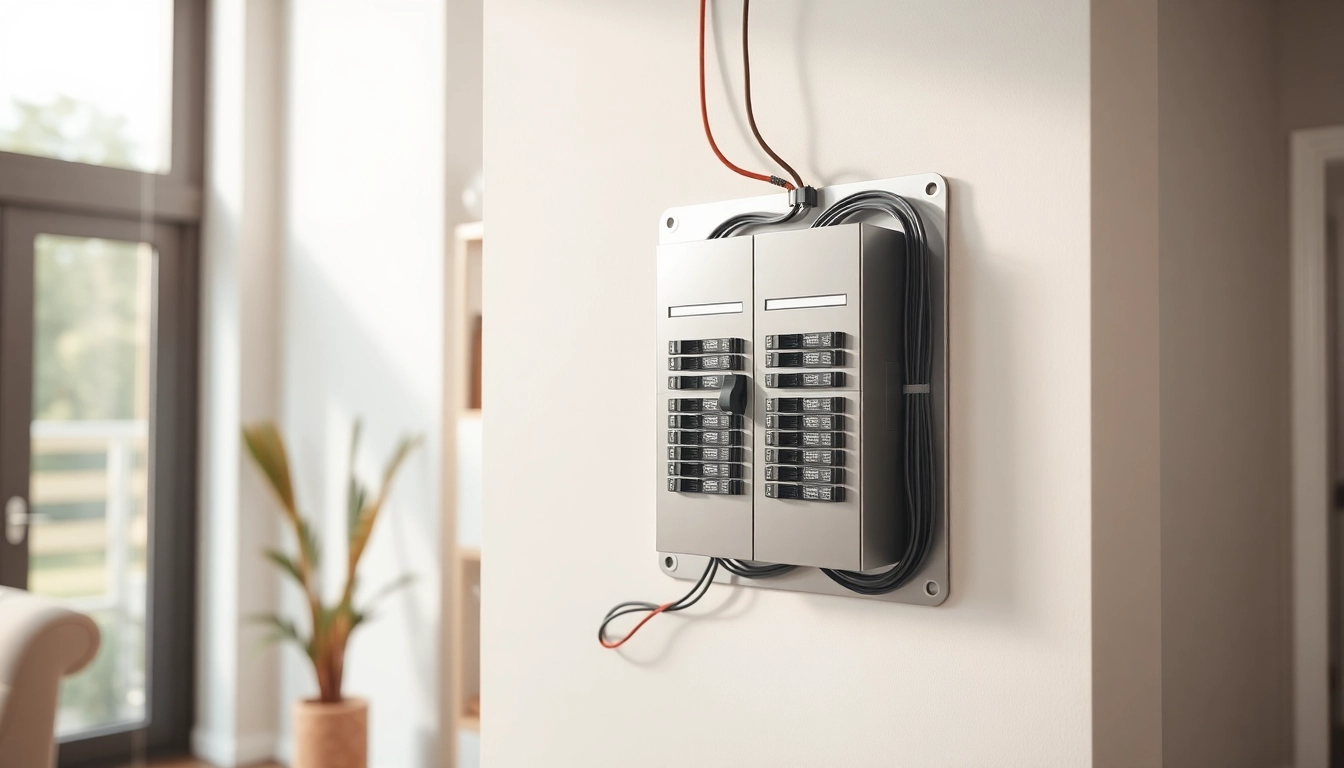 Install an Electrical Panel in a modern home, showcasing organization and safety.