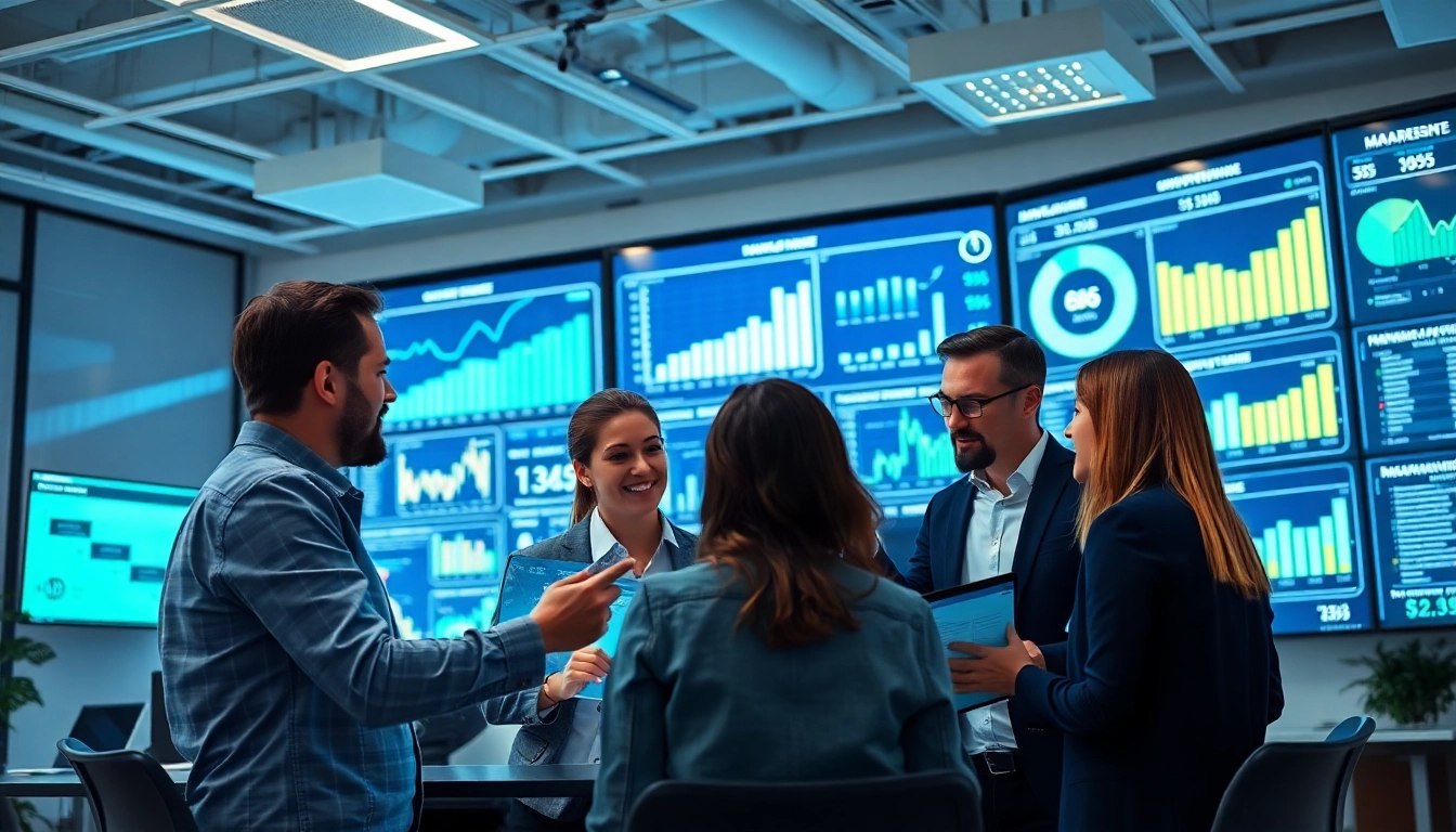 Analyze competitive intelligence metrics with a professional business team in action.
