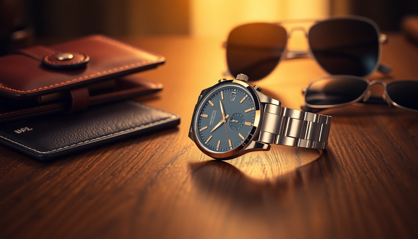 Die stilvolle Herren Armbanduhr zeigt ihre Eleganz auf einem Holzuntergrund.