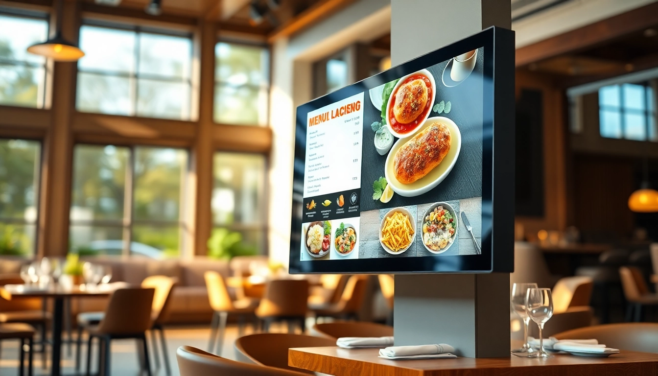 Enhance customer experience with digital signage for restaurants displaying vibrant menus.