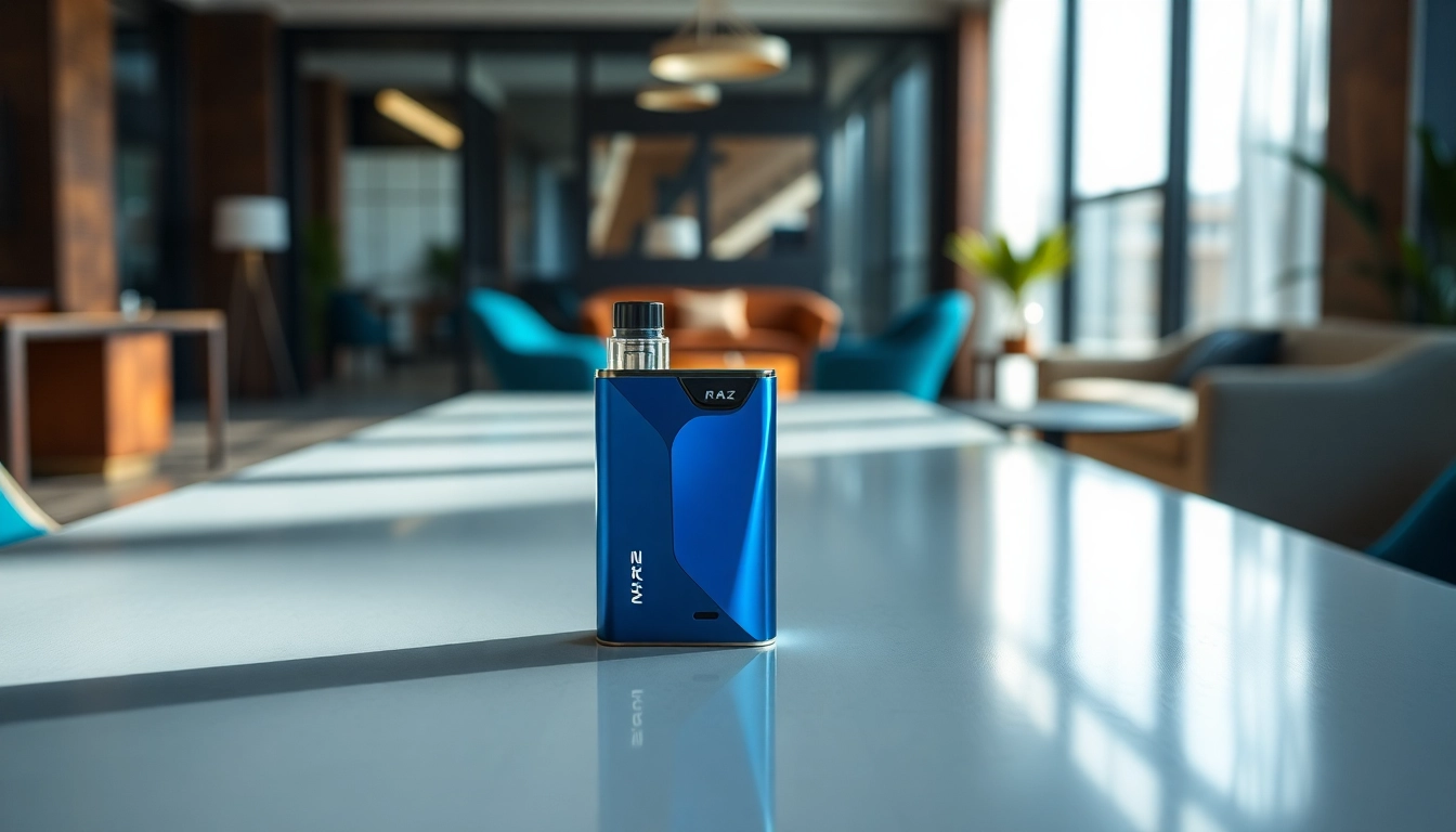 Experience RAZ 9K's innovative design in a sleek modern setting with vibrant colors.