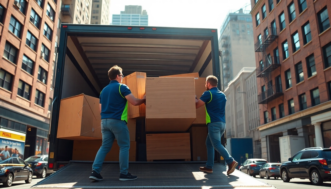 Bronx movers expertly loading a moving truck, showcasing teamwork and professionalism.