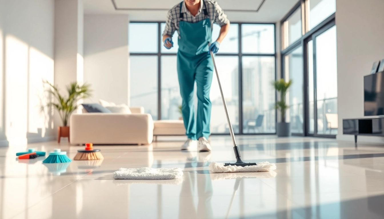 Experience spotless bond cleaning with a dedicated expert in a beautifully lit apartment.
