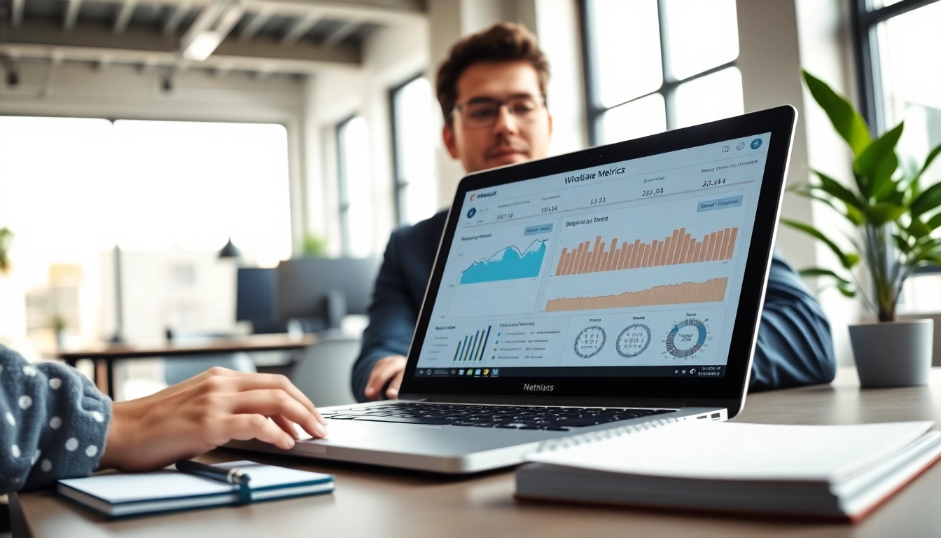 Analyze metrics for amazon business wholesale in a modern office workspace.