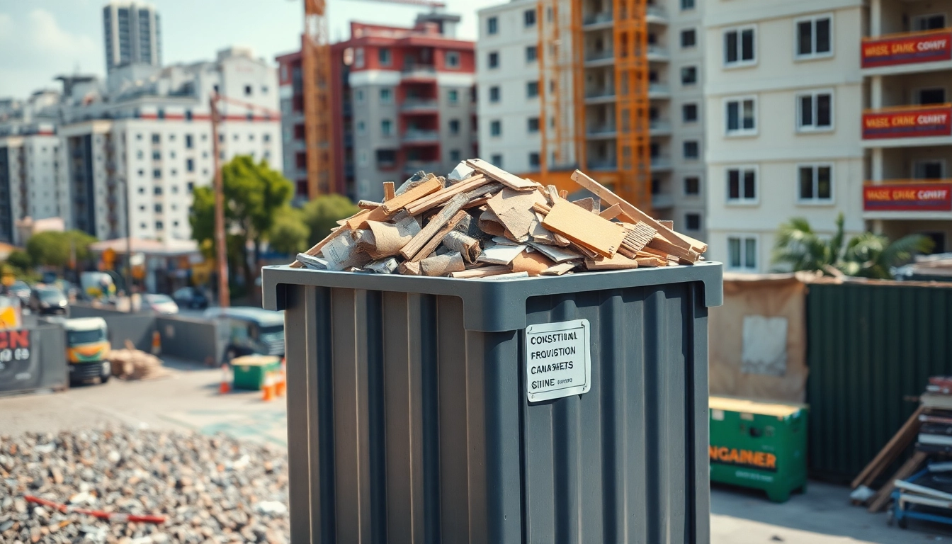 Kontenery na odpady budowlane Katowice w akcji, efektywnie segregujące odpady z budowy.