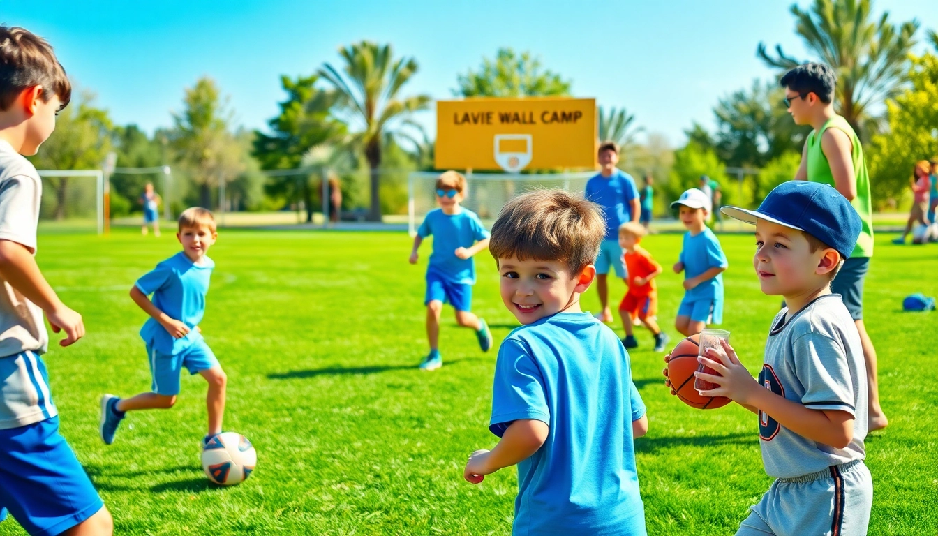 Kids participating in Multi Sports Camps for Boys enjoying various sports activities and teamwork.