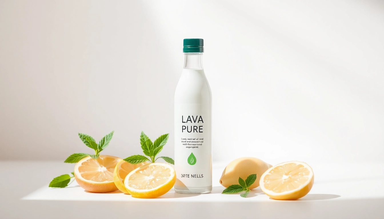 Lava Pure prezentowane na tle naturalnych składników, podkreślających zdrowotne korzyści.
