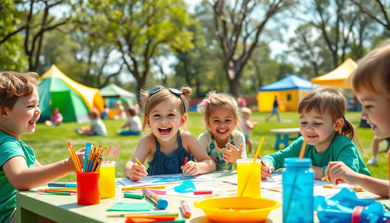 Children enjoying fun activities at holiday camps with creative crafts and games.